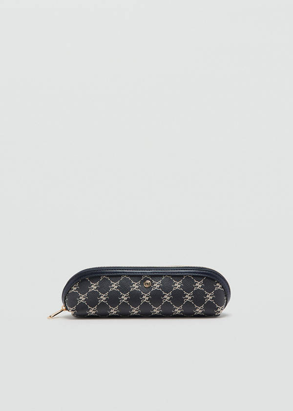 Zip case with printed logo — Navy