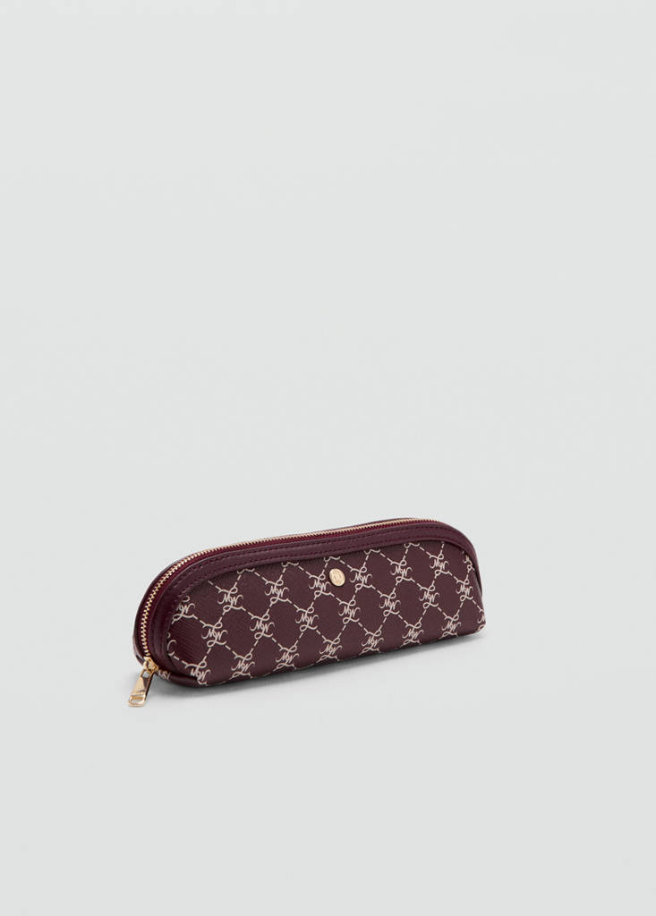 Zip case with printed logo — Burgundy