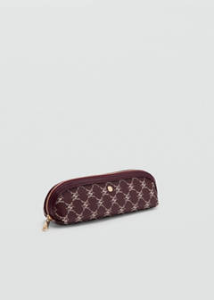 Zip case with printed logo — Burgundy 2