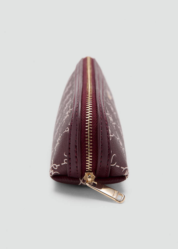 Zip case with printed logo — Burgundy