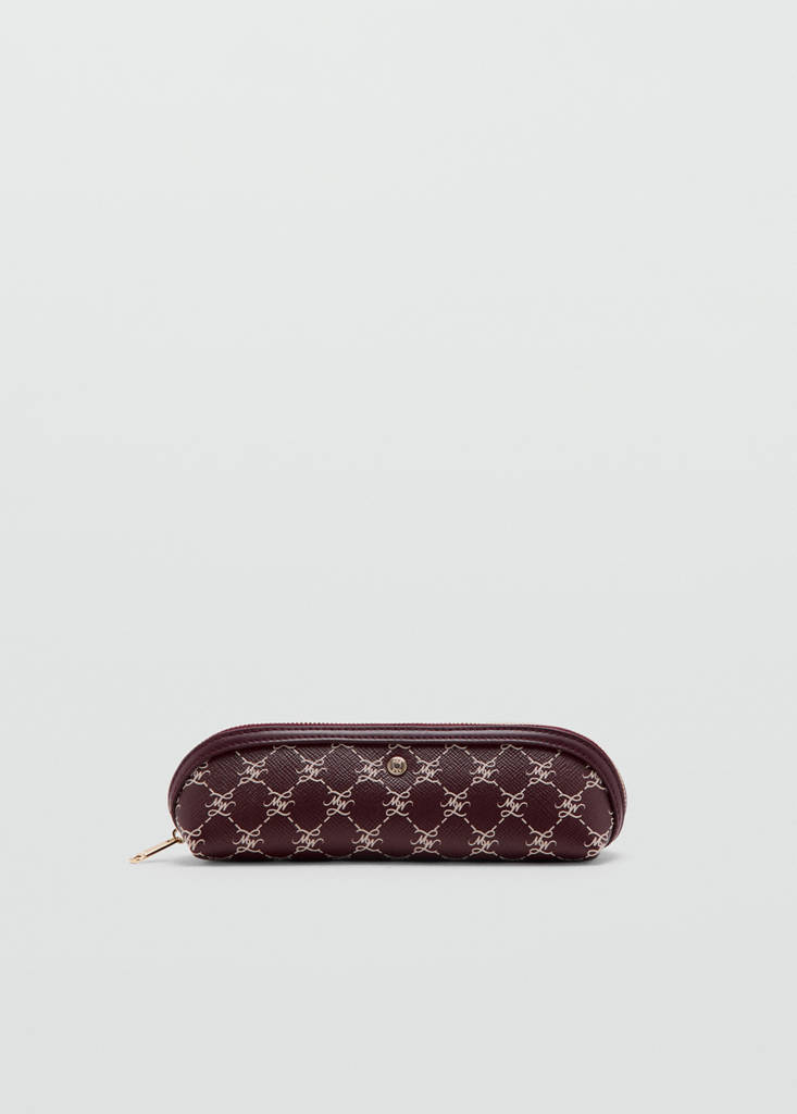 Zip case with printed logo — Burgundy