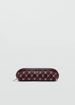 Zip case with printed logo — Burgundy 1