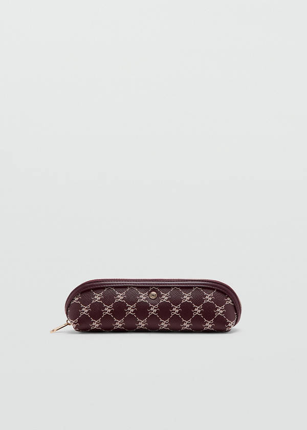 Zip case with printed logo — Burgundy