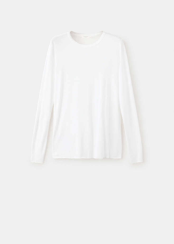 Long-sleeved fitted t-shirt — White