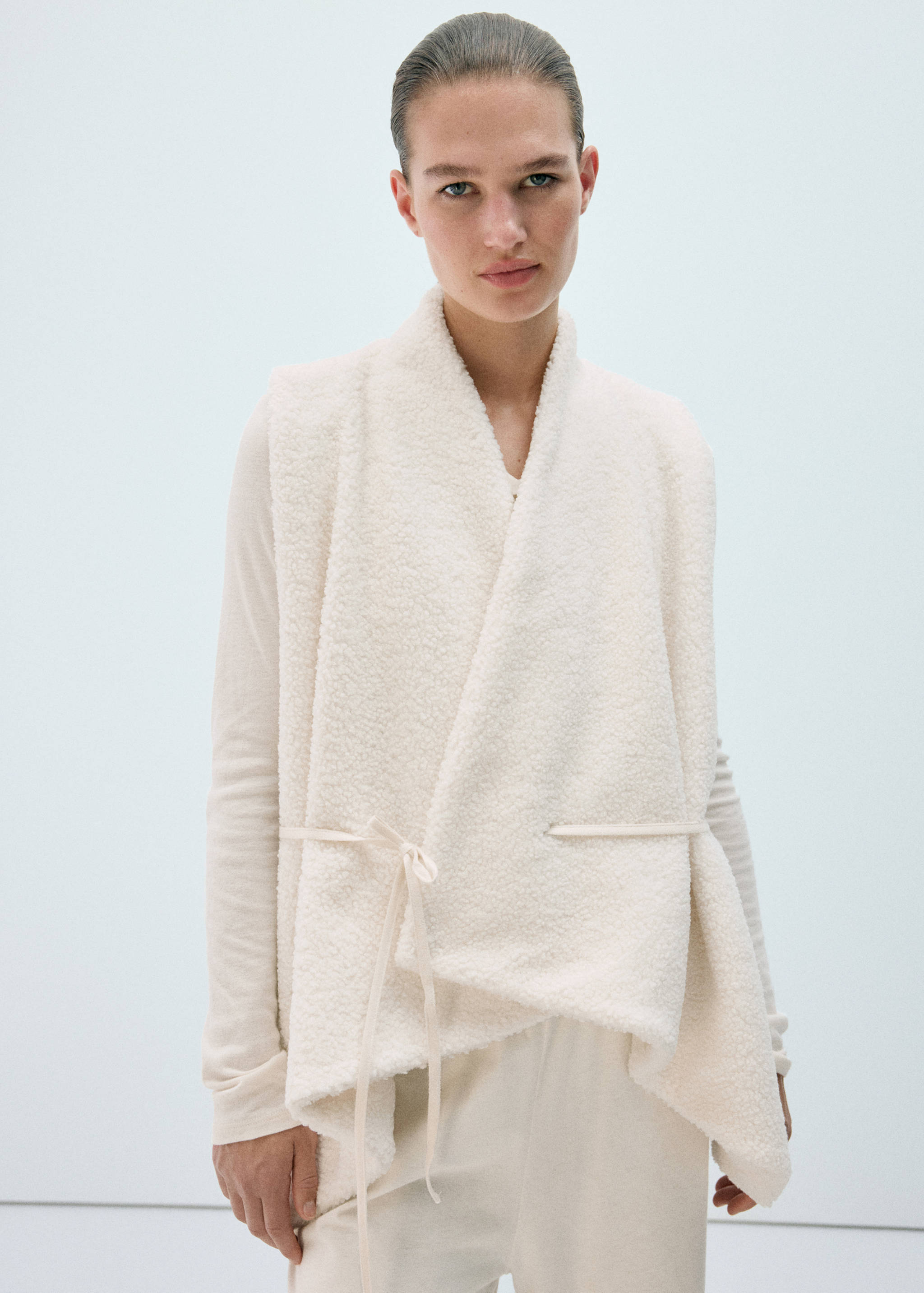Faux shearling wrap vest - Medium plane