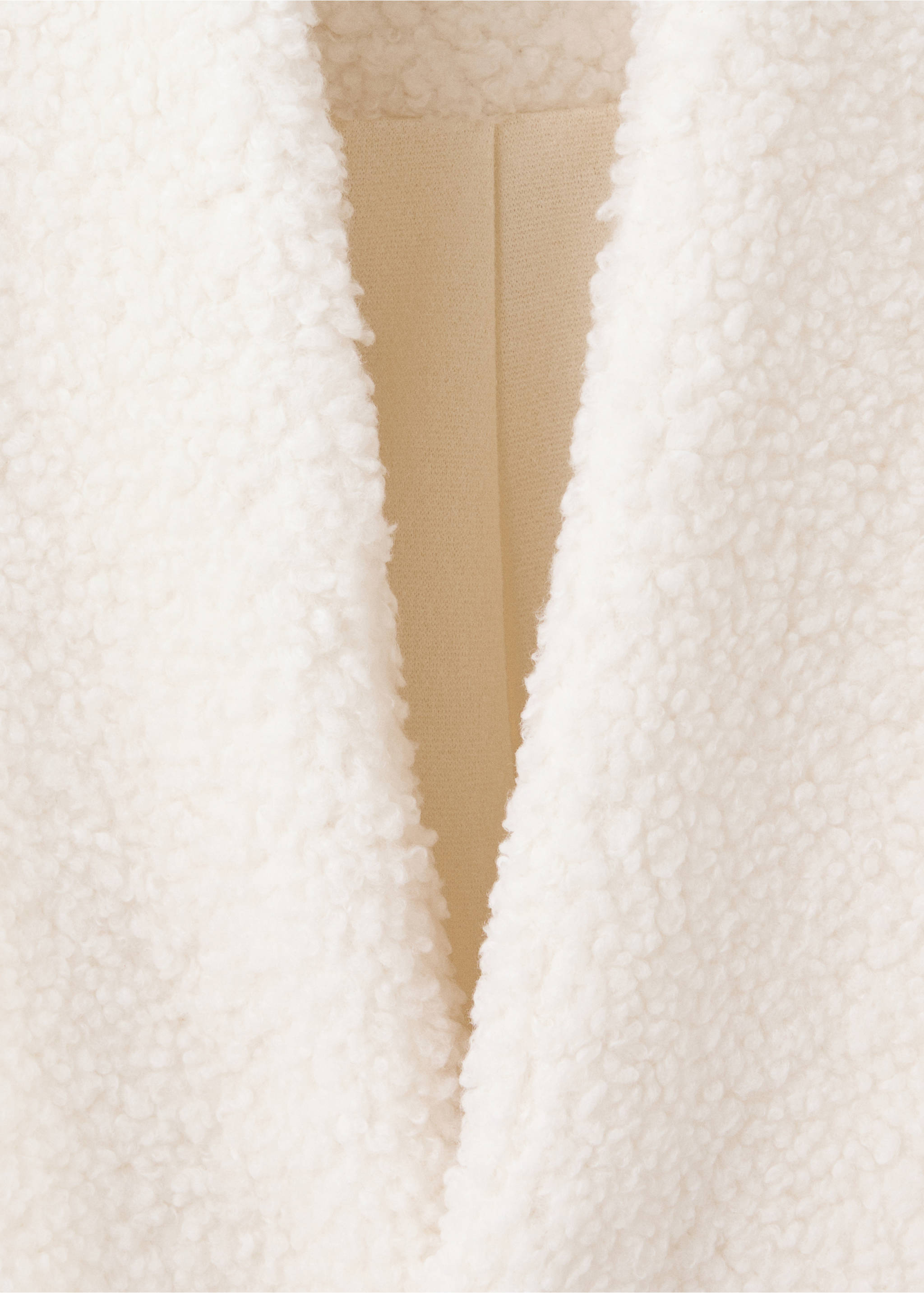 Faux shearling wrap vest - Details of the article 0, Ivory White. Ref: 37072914-00.