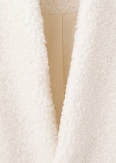 Cross-over borg fleece vest — Ivory White 7