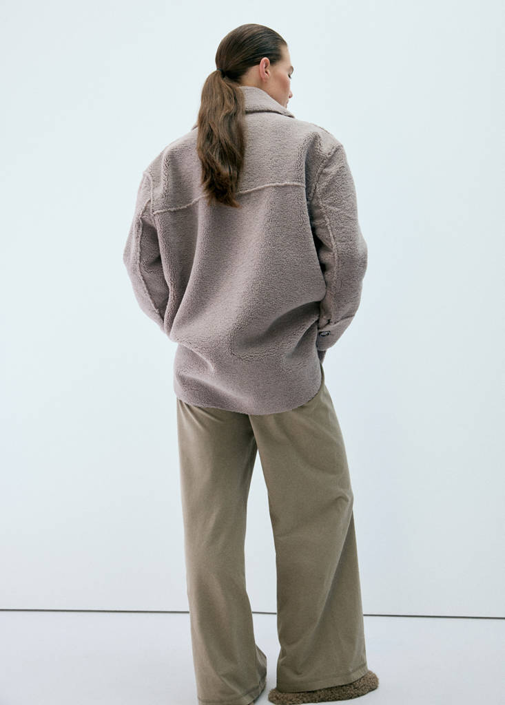 Oversized sherpa robe — Medium Brown