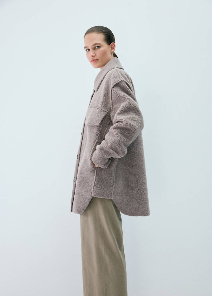 Oversized sherpa robe — Medium Brown