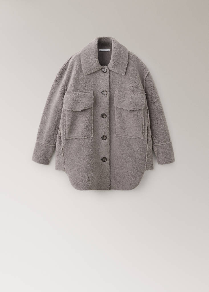 Oversized sherpa robe — Medium Brown
