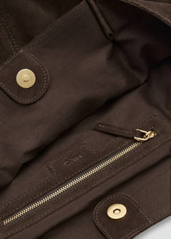 Suede leather shopper bag — Chocolate 4