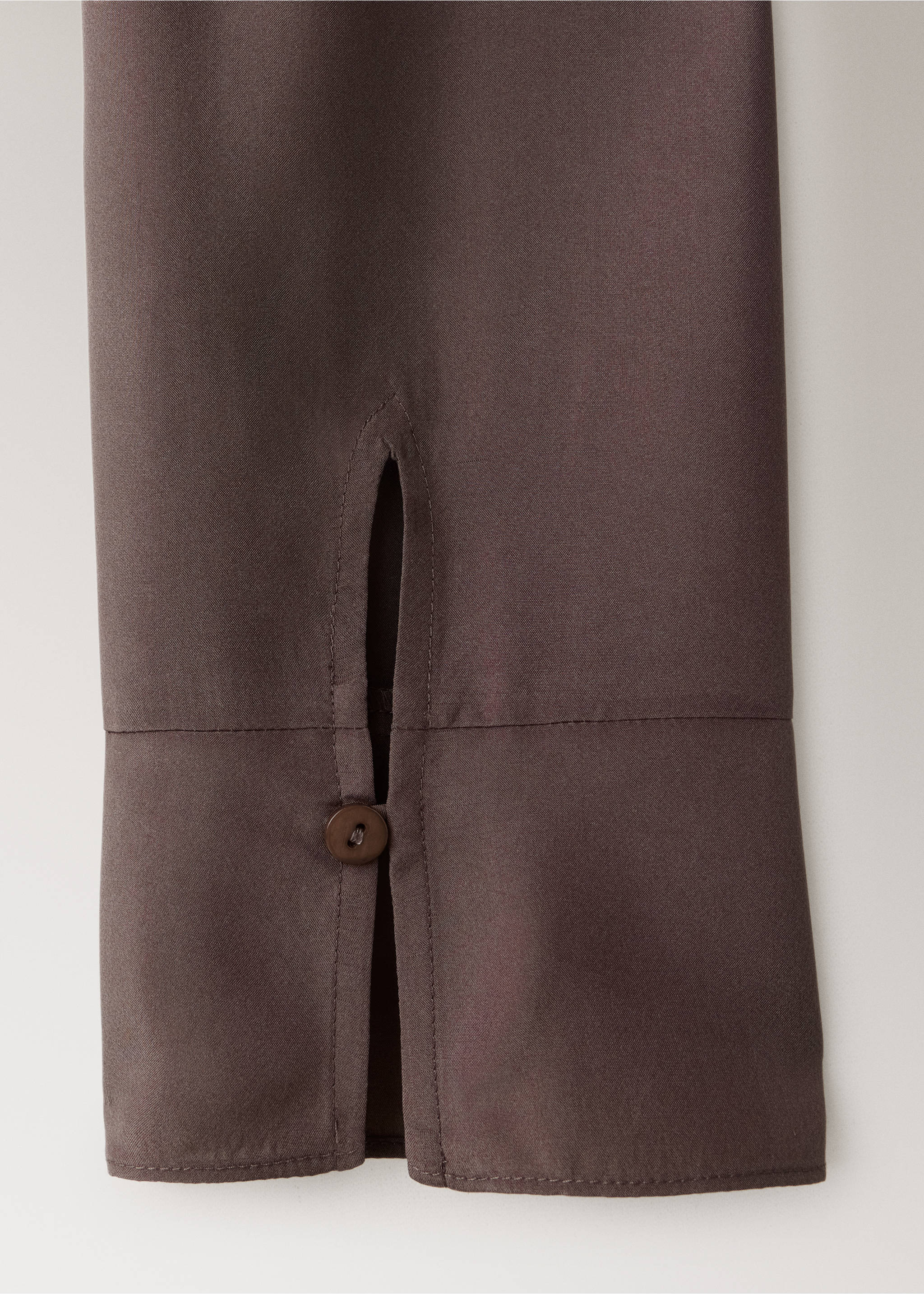 100% washed silk shirt - Details of the article 8, Brown. Ref: 37072919-00.