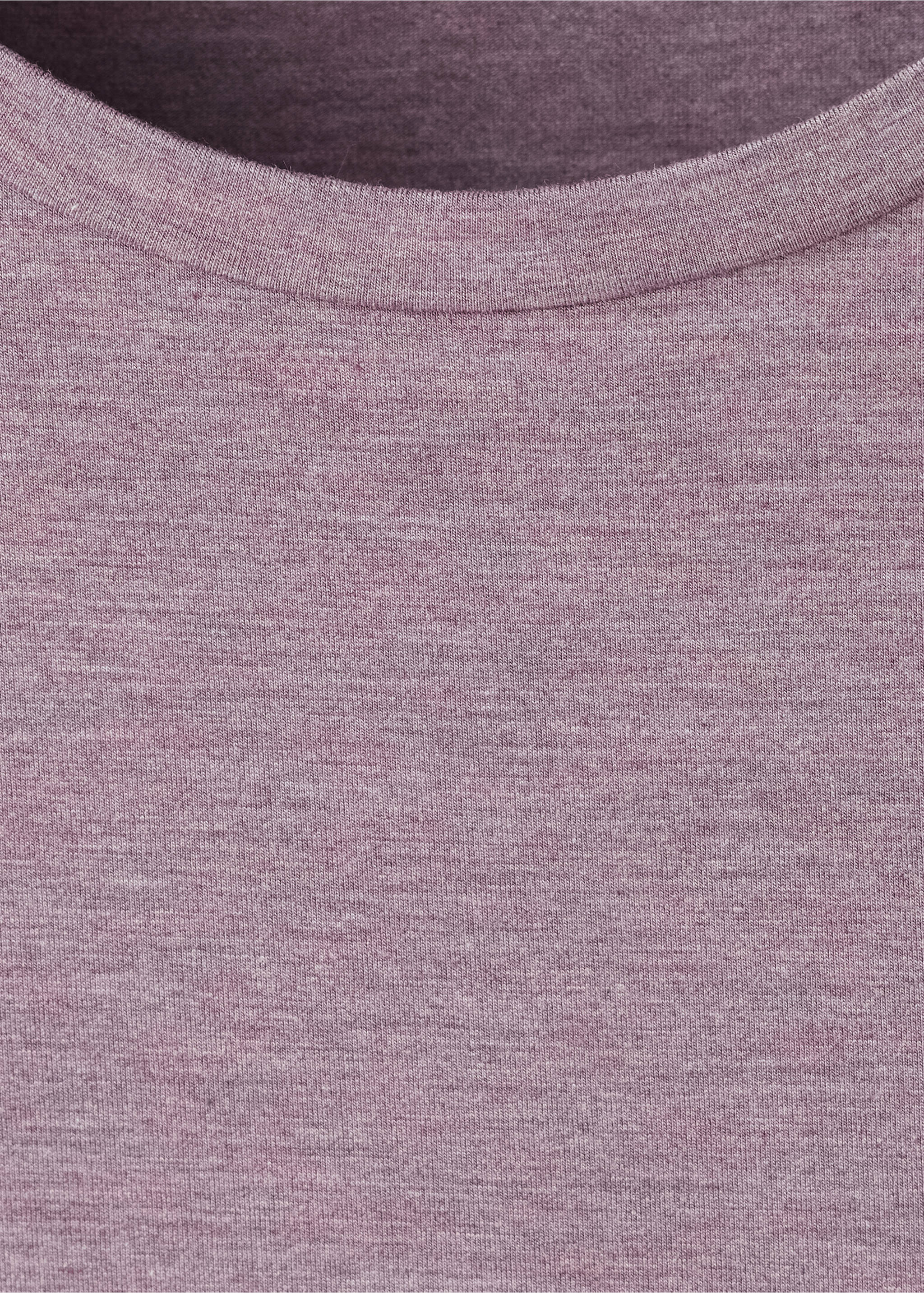 Mauve heather pyjama t-shirt neckline detail., Purple. Ref: 37072921-00.