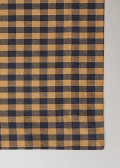 Two-tone checked cotton tablecloth for 2 to 4 people — Mustard 3