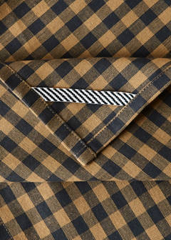 Two-tone checked cotton kitchen towels — Mustard 5