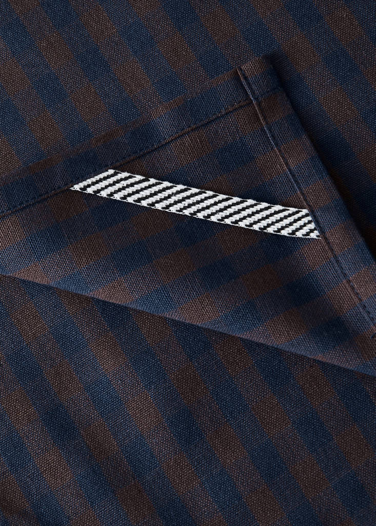 Two-tone checked cotton kitchen towels — Indigo Blue