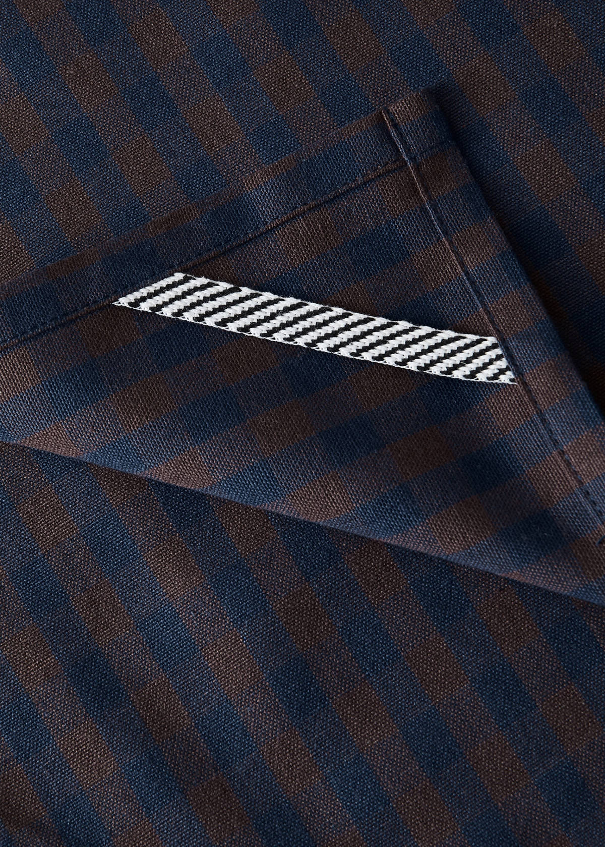 Two-tone checked cotton kitchen towels — Indigo Blue