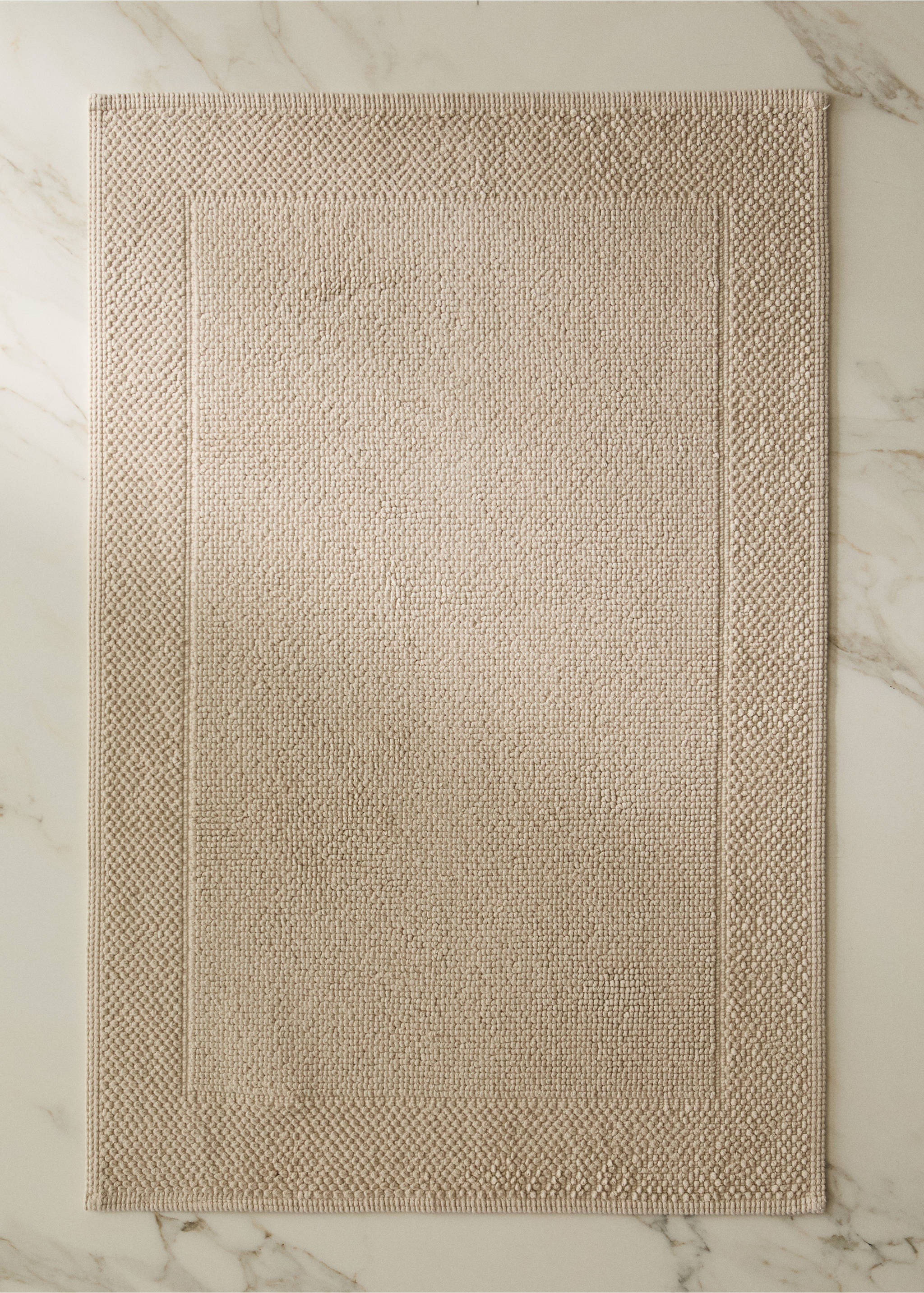 Tapis de bain coton garment-dyed - Plan général, Beige. Ref: 37072924-00.