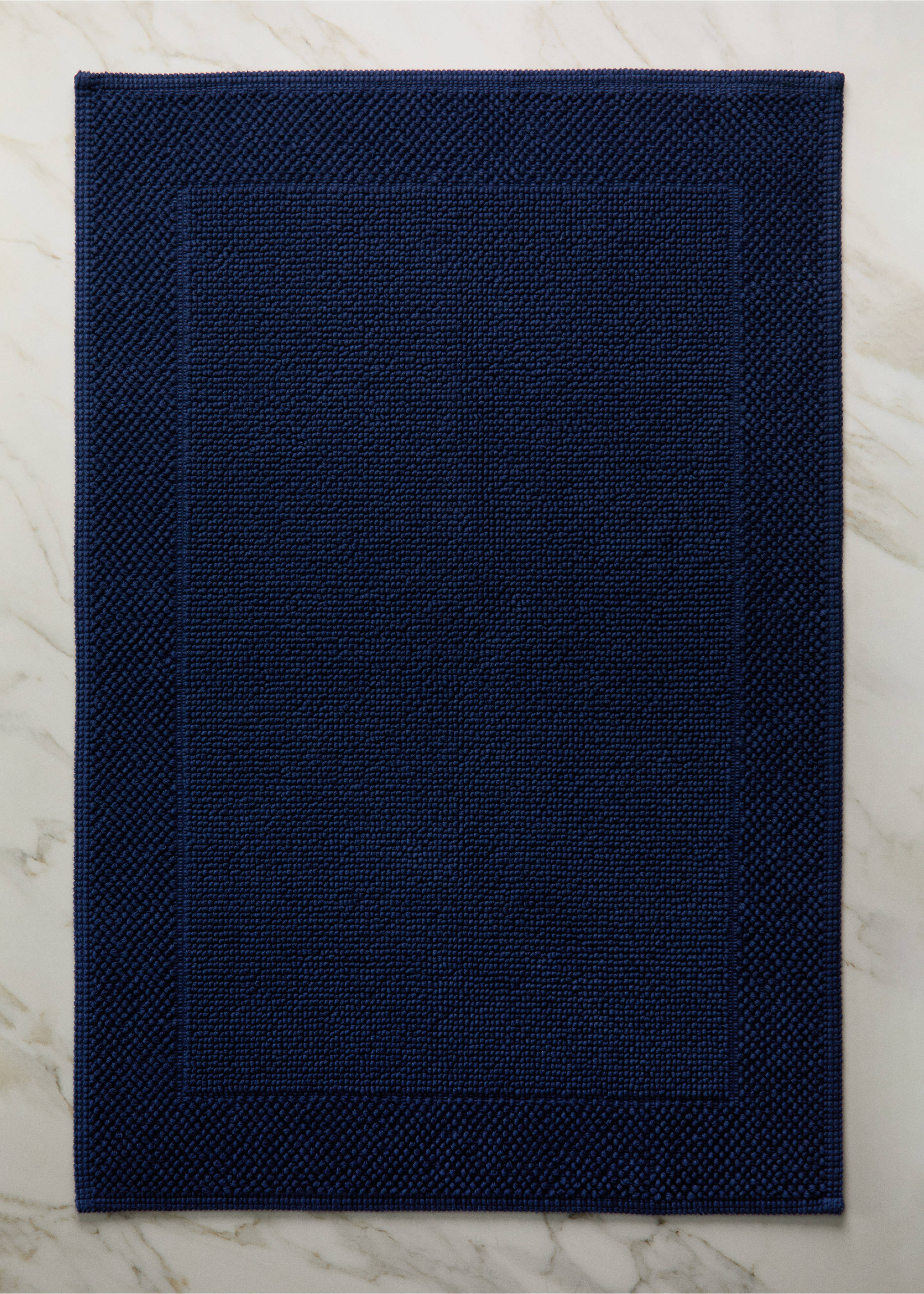 Tapis de bain coton garment-dyed - Plan général, Bleu nuit. Ref: 37072924-00.