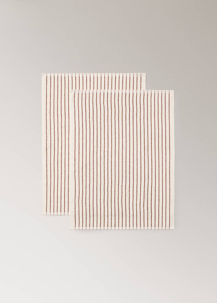 Striped kitchen towels — Russet