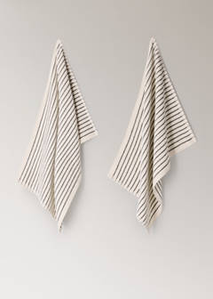 Striped kitchen towels — Grey 5