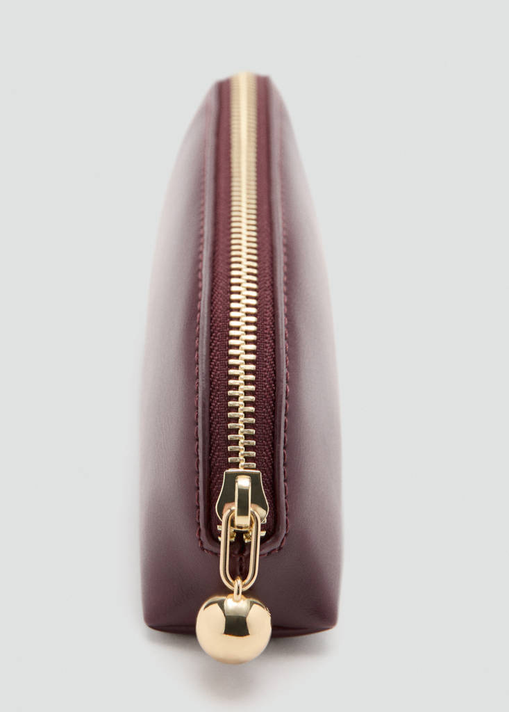 Mini beaded zip case — Burgundy