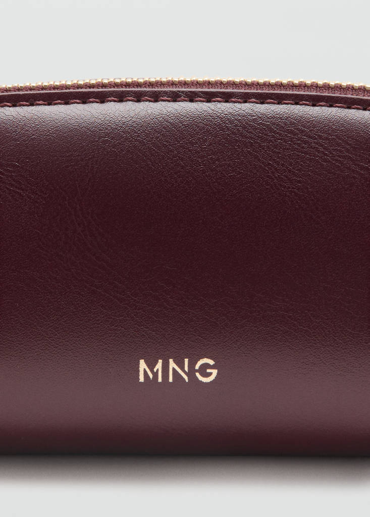 Mini beaded zip case — Burgundy