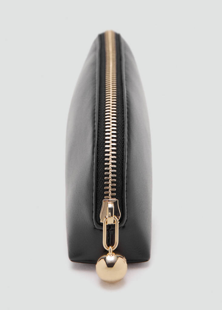 Mini beaded zip case — Black