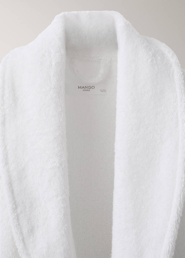 Soft cotton bathrobe — White