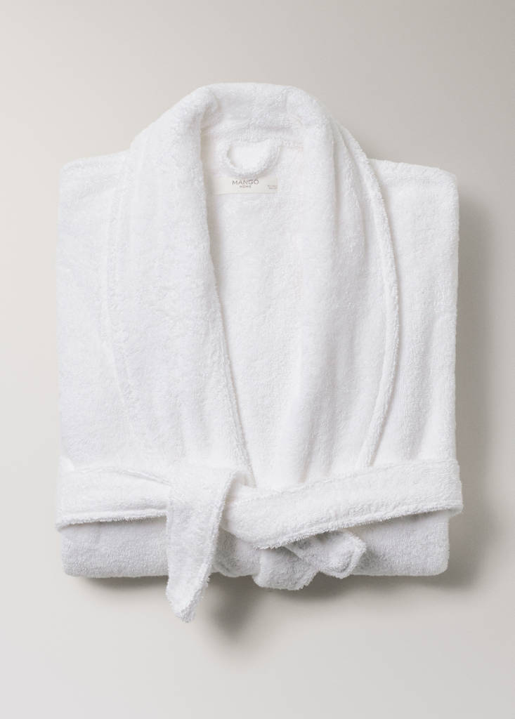 Soft cotton bathrobe — White