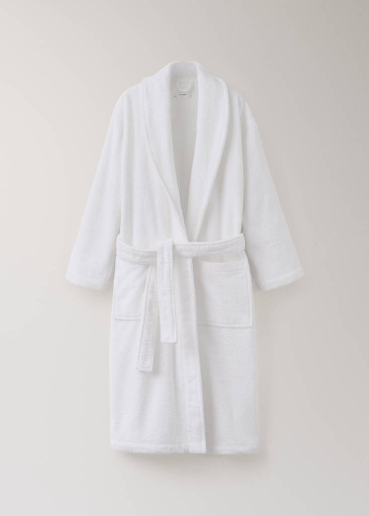 Soft cotton bathrobe — White
