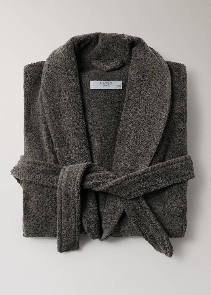 Soft cotton bathrobe — Coffee