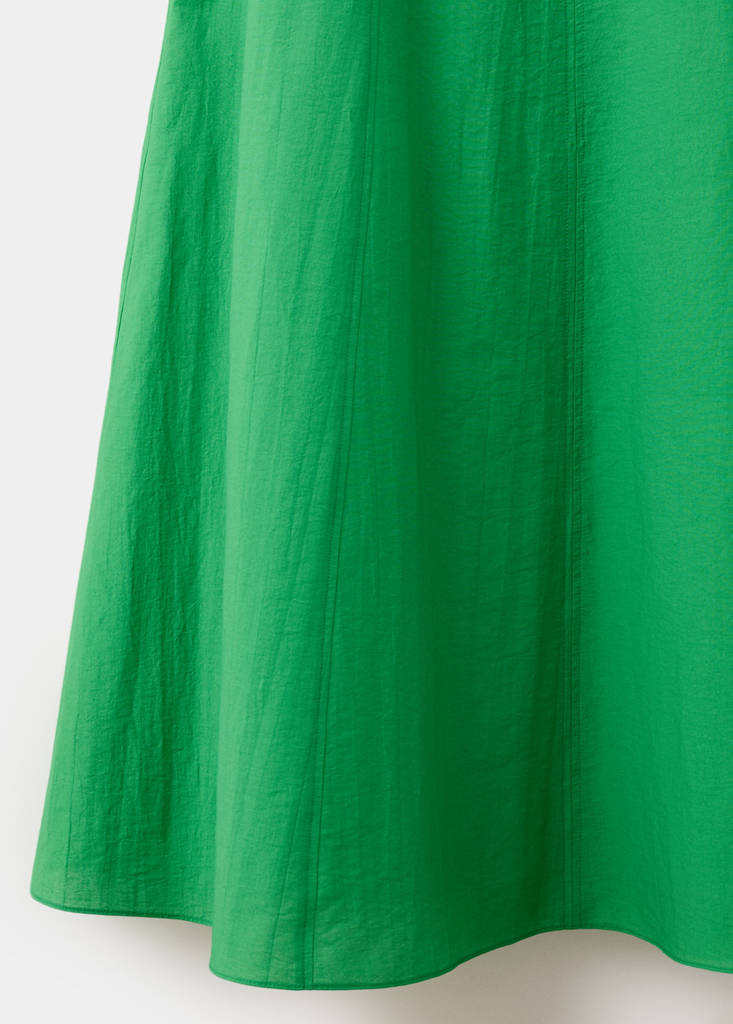 Halter-neck dress with ruffle details — Green