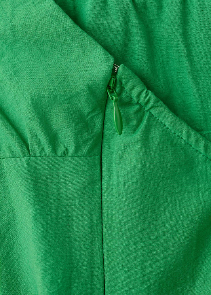 Halter-neck dress with ruffle details — Green