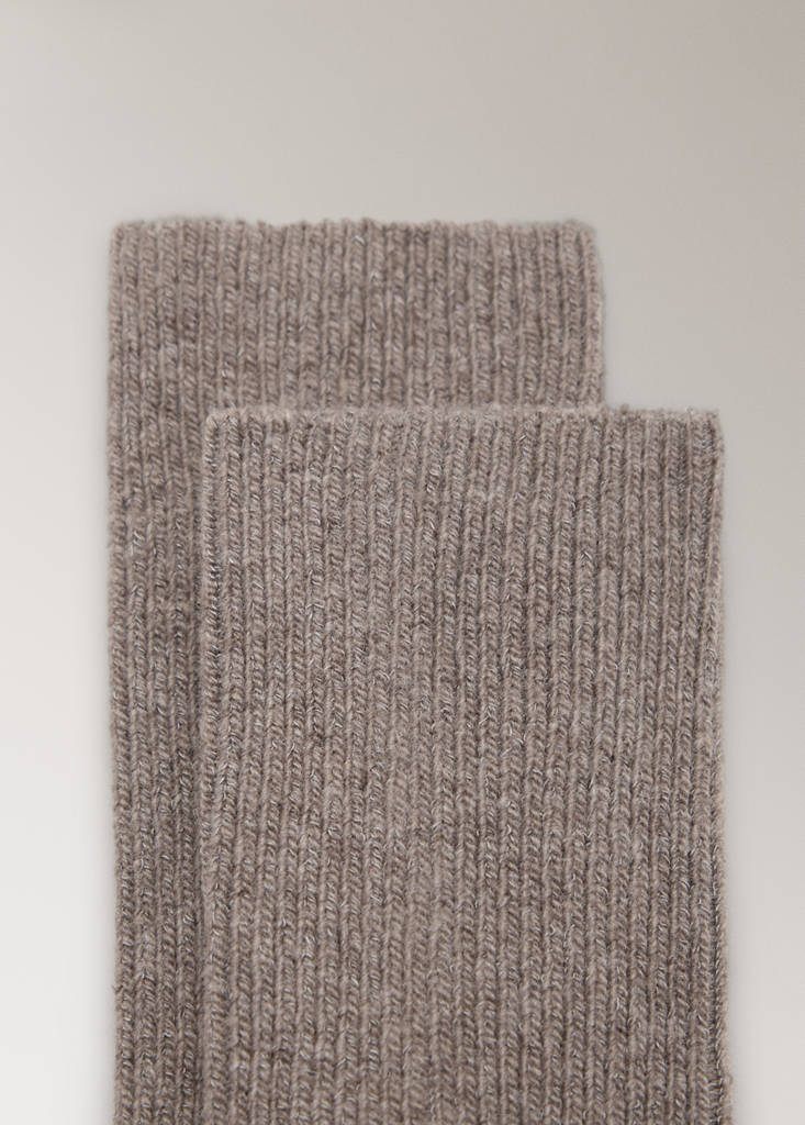 Ribbed socks — Brown