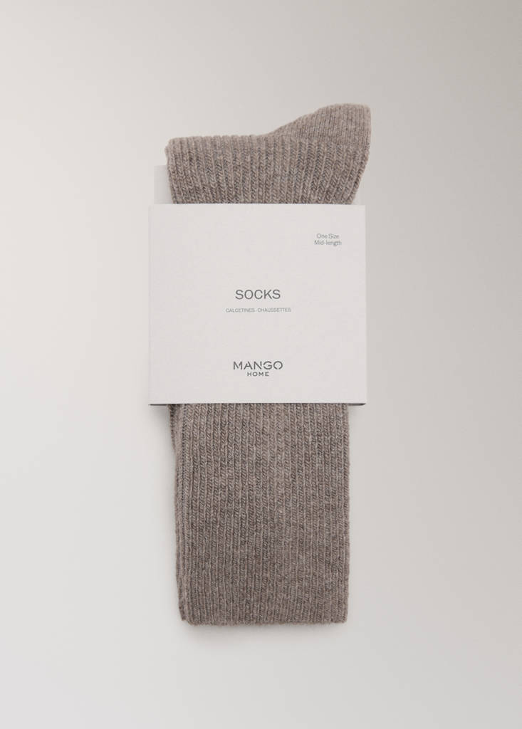 Ribbed socks — Brown