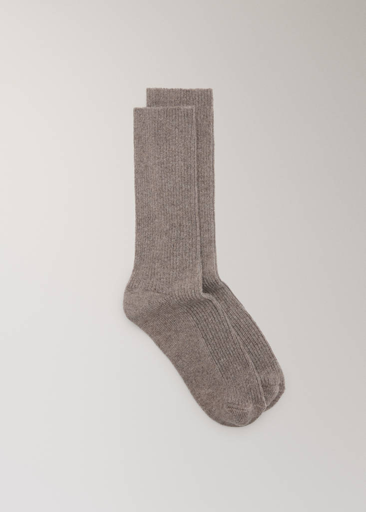 Ribbed socks — Brown
