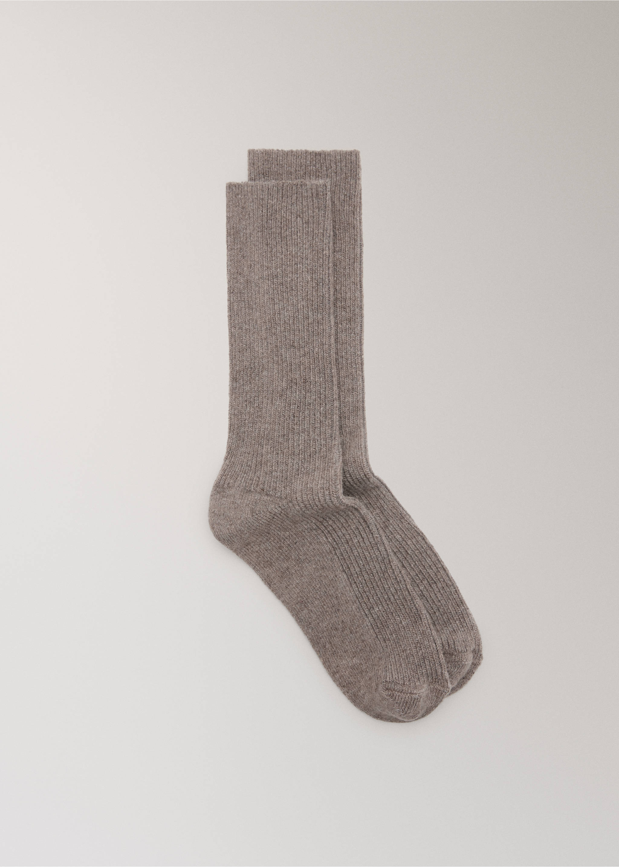 Ribbed socks - Article without model, Brown. Ref: 37072935-00.