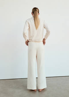 Straight cotton trousers with a soft finish — Ivory White 3