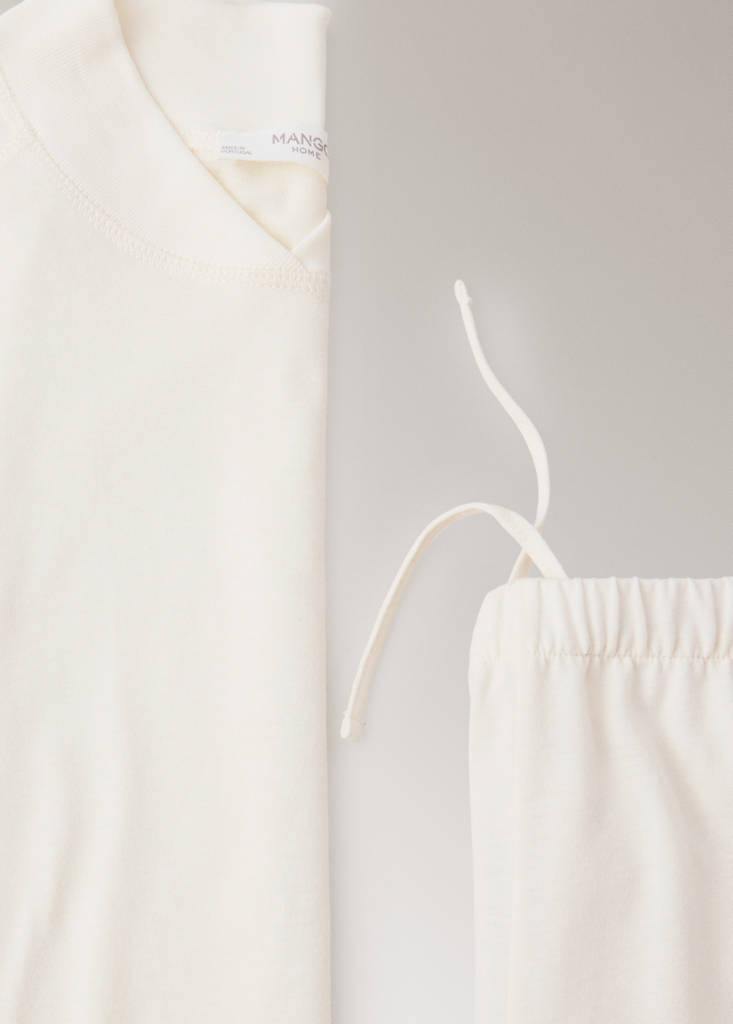 Straight cotton trousers with a soft finish — Ivory White