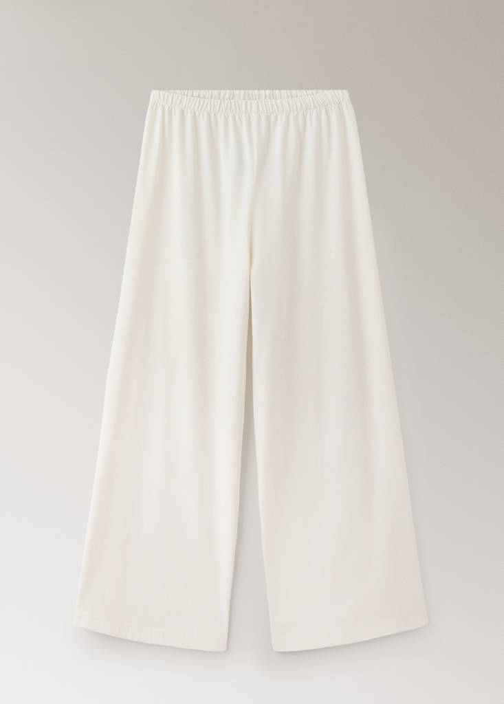 Straight cotton trousers with a soft finish — Ivory White