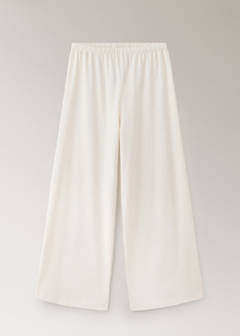 Straight cotton trousers with a soft finish — Ivory White 5