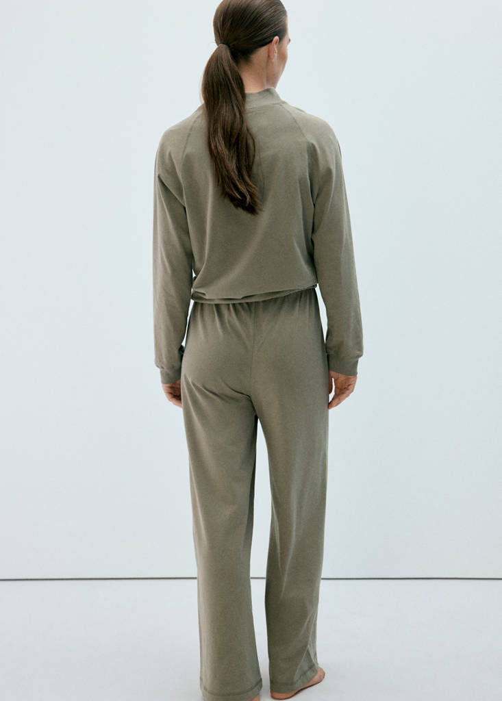 Straight cotton trousers with a soft finish — Green