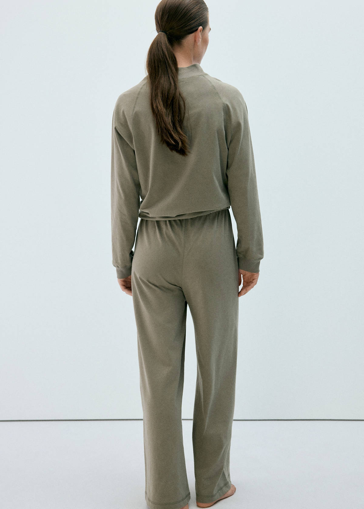 Straight cotton trousers with a soft finish — Green