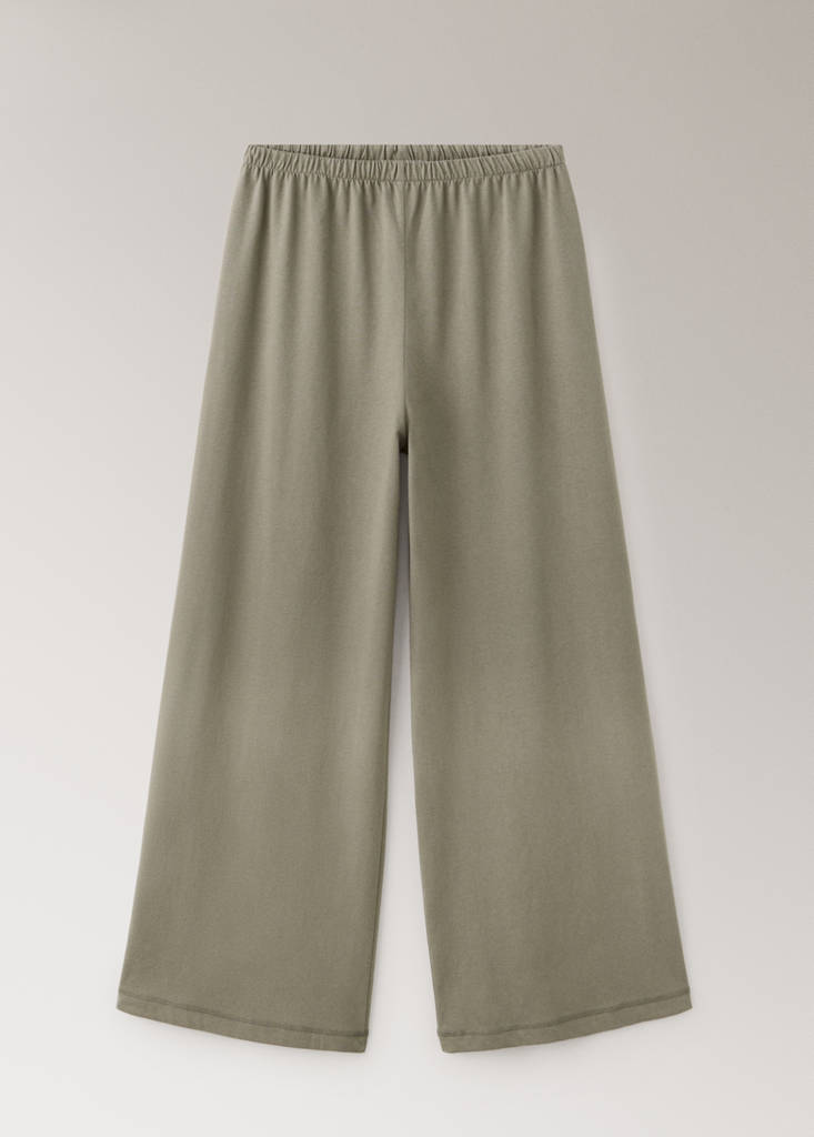 Straight cotton trousers with a soft finish — Green