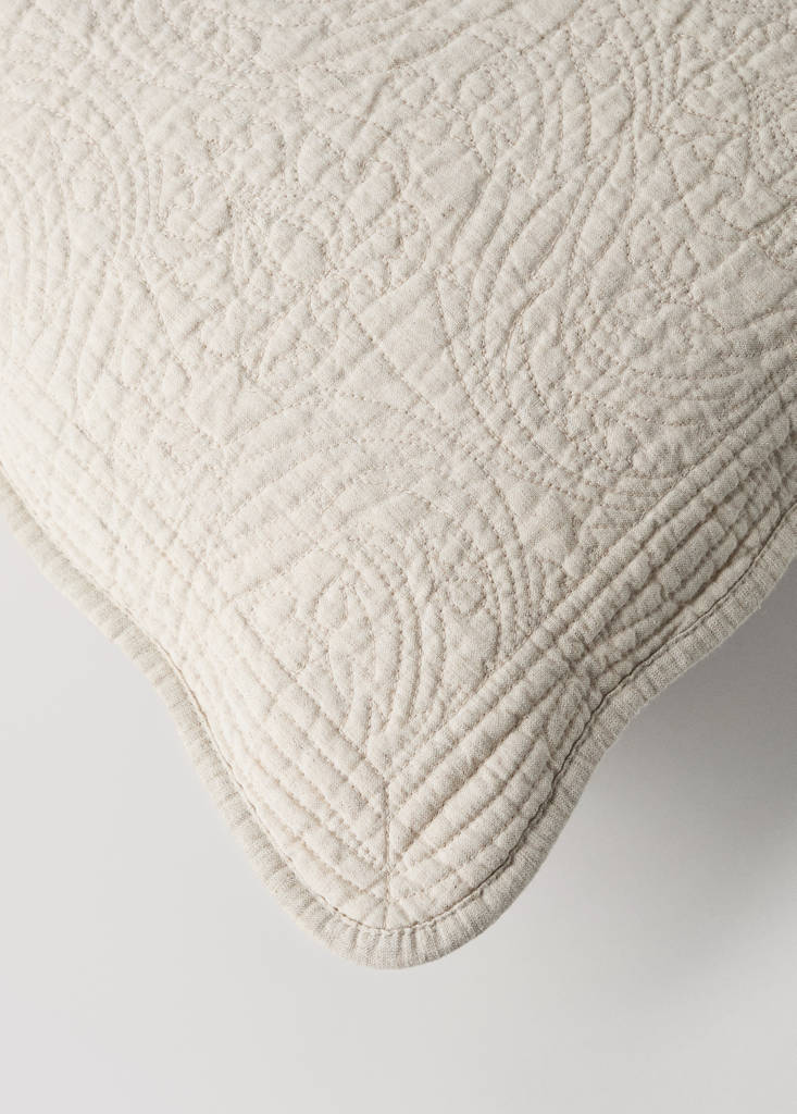 Cushion cover bed cotton linen embossed 50x50cm - thumbnail 3