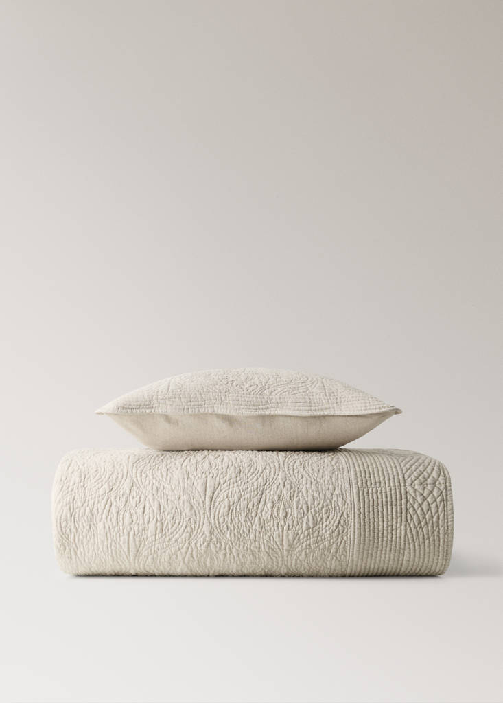 Cushion cover bed cotton linen embossed 50x50cm - thumbnail 7