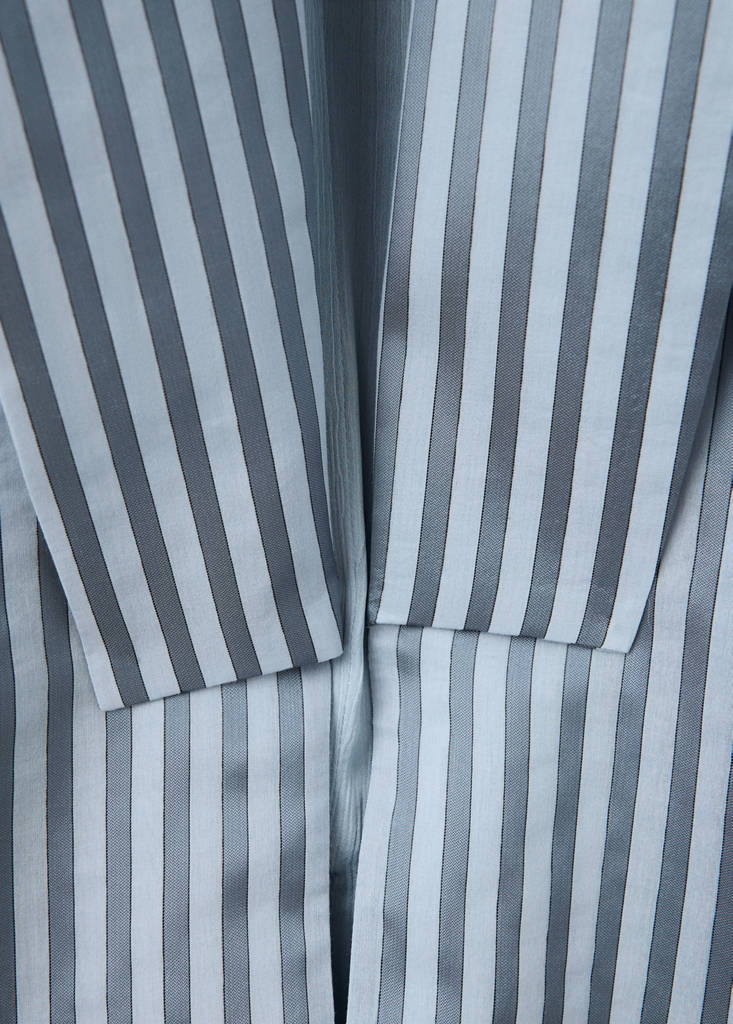 Silk blend striped kaftan pyjamas — Blue