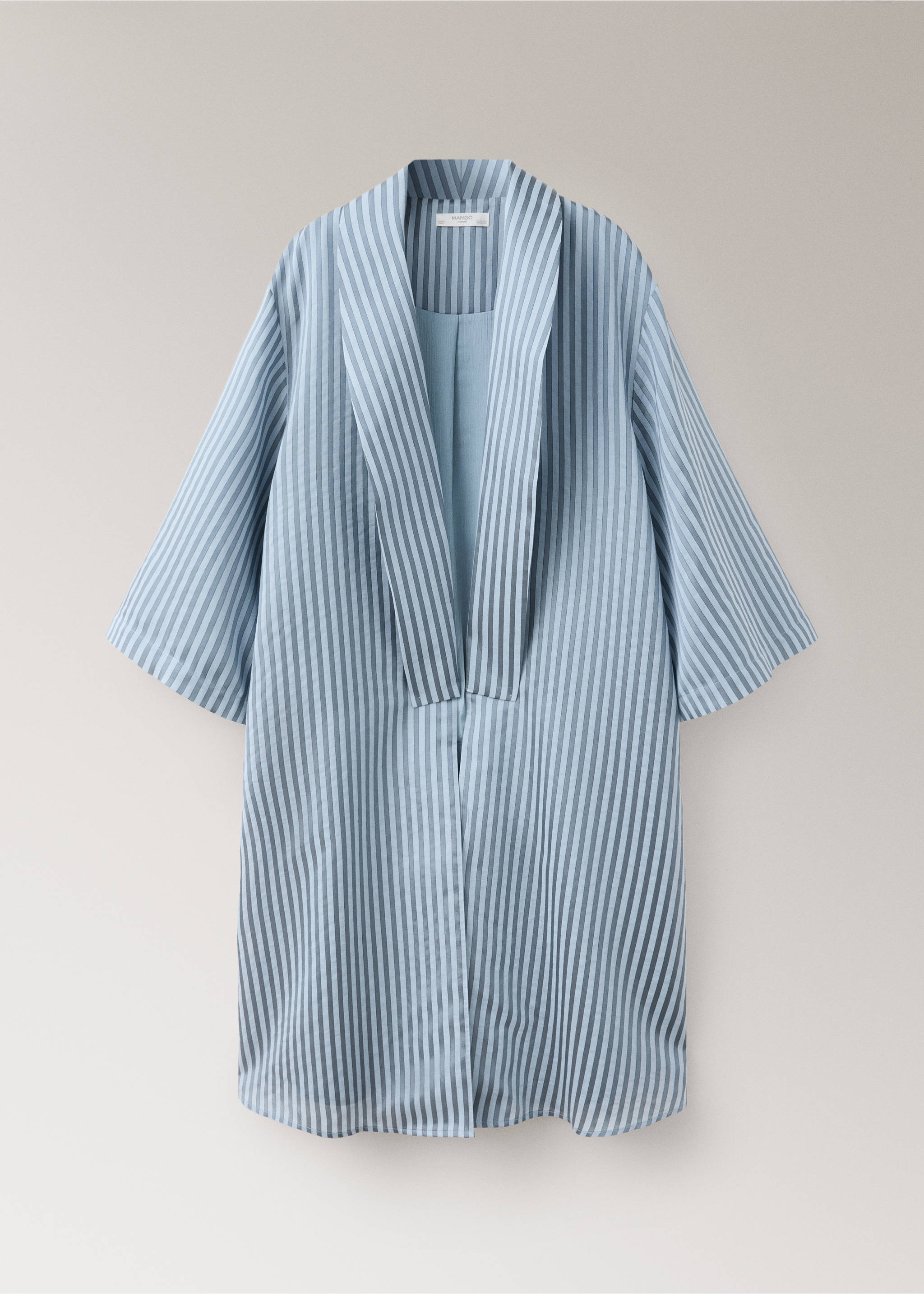 Silk blend striped kaftan pyjamas - Article without model, Blue. Ref: 37072938-00.