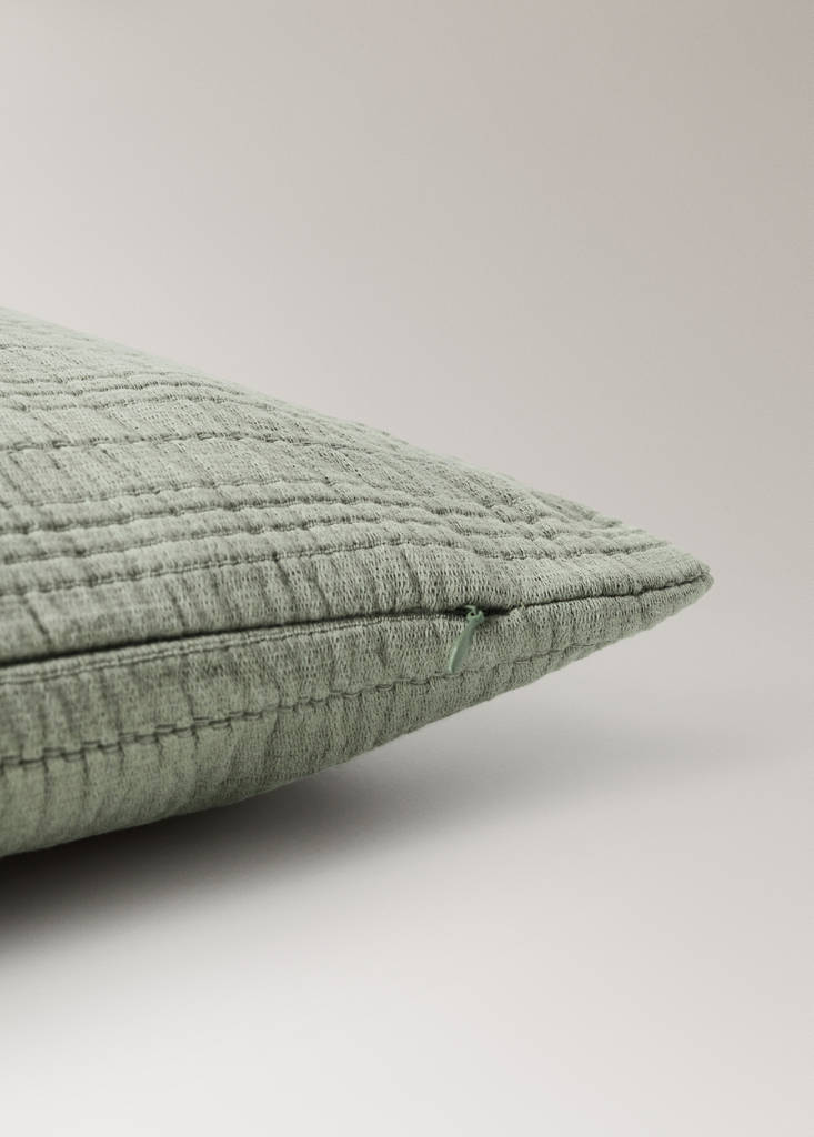 Garment-dyed cushion cover with hem 50x50 cm — Green